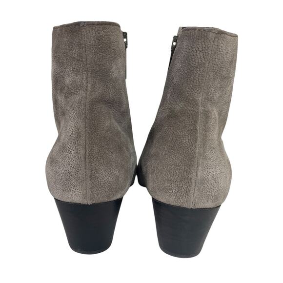 Aquatalia Suede Heeled Zip Ankle Boots Taupe Made in Italy Size US 10 - Picture 8 of 13